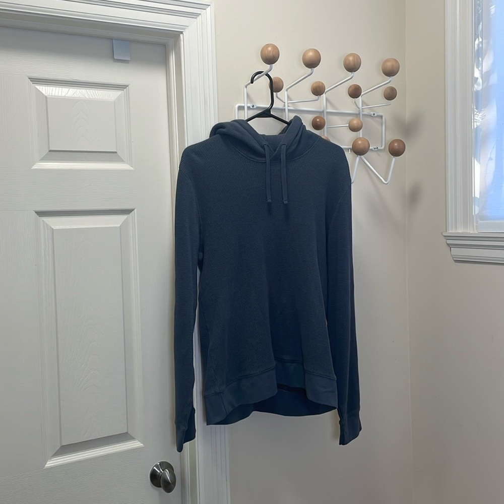 Everlane - Waffle-Knit Hoodie Sleeve Hoodie - Blue / Grey - M
